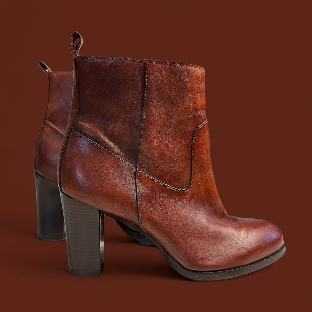 Cole Haan Chestnut Leather Heeled Boots - Picture 8 of 8